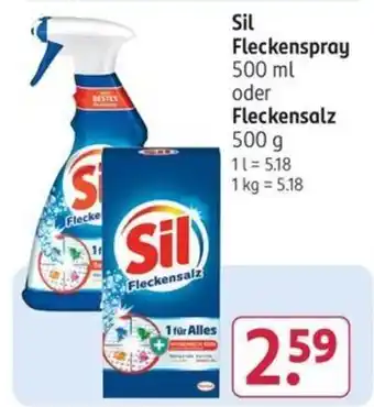 Rossmann Sil Fleckenspray 500 ml oder Fleckensalz 500 g` Angebot