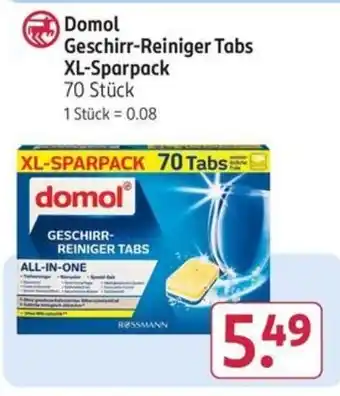 Rossmann Domol Geschirr-Reiniger Tabs XL-Sparpack 70 Stück Angebot