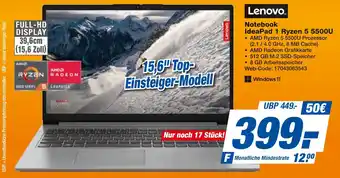 expert Techno Land Lenovo Notebook IdeaPad 1 Ryzen 5 5500U Angebot