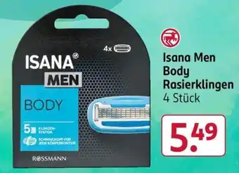 Rossmann Isana Men Body Rasierklingen 4 Stück Angebot