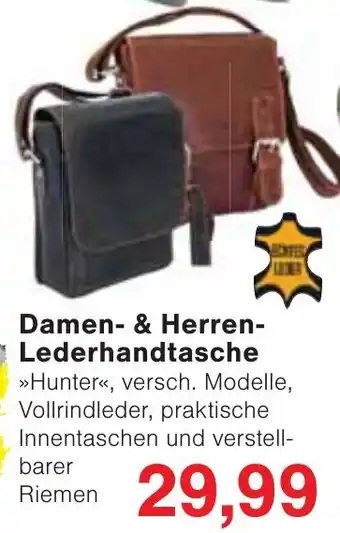 Wiglo Wunderland Damen- & Herren- Lederhandtasche >>Hunter<<, versch. Modelle, Vollrindleder, praktische Innentaschen Angebot