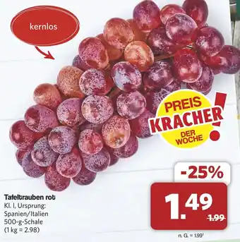 Famila Nord West Tafeltrauben rot 500g Schale Angebot