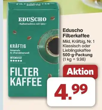 Famila Nord West Eduscho Filterkaffee 500g packung Angebot