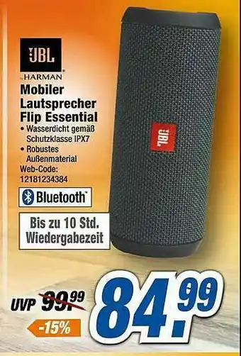 Expert Jbl Mobiler Lautsprecher Flip Essential Angebot