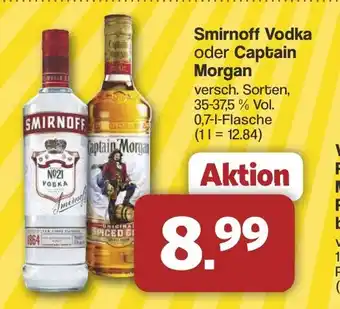 Famila Nord West Smirnoff Vodka oder Captain Morgan 0,7l flasche Angebot