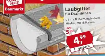 Sonderpreis Baumarkt Laubgitter für Dachrinnen Angebot