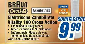 expert Octomedia Braun Oral-b Elektrische Zahnbürste Vitality 100 Cross Action Angebot