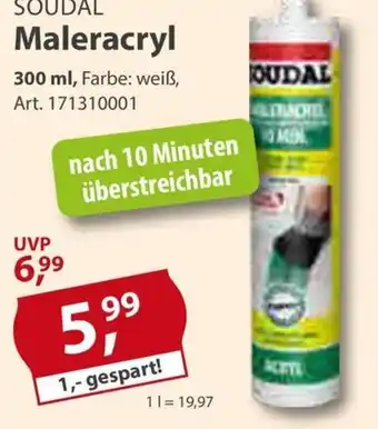 Sonderpreis Baumarkt SOUDAL Maleracryl 300ml Angebot