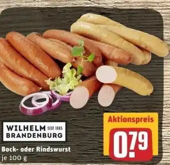 REWE Center Bock oder Rindswurst 100g Angebot