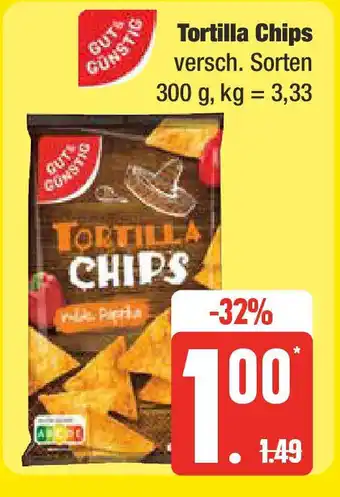 Edeka GUTS & GUNSTIG Tortilla Chips 300 g Angebot