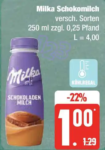 Edeka Milka Schokomilch 250 ml Angebot