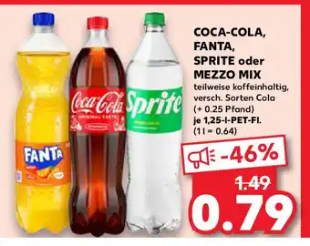 Kaufland COCA-COLA, FANTA, SPRITE oder MEZZO MIX je 1,25-I-PET-FI. Angebot