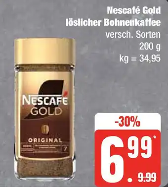 Edeka Nescafé Gold löslicher Bohnenkaffee 200 g Angebot