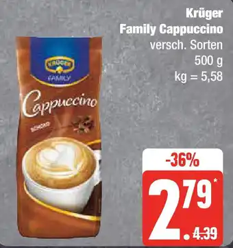 Edeka Krüger Family Cappuccino 500 g Angebot