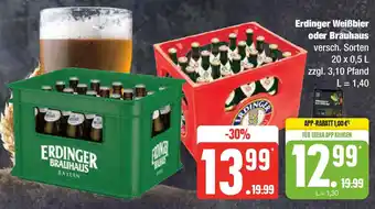 Edeka Erdinger Weißbier oder Brauhaus 20 x 0,5 Angebot