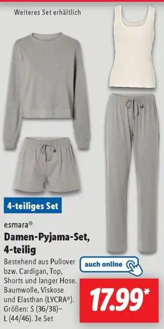 Lidl esmara Damen-Pyjama-Set, 4-teilig Angebot