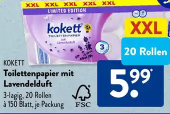 Aldi Süd KOKETT Toilettenpapier mit Lavendelduft Angebot