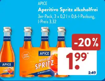 Aldi Süd APICE Aperitivo Spritz alkoholfrei 0,6 l Angebot
