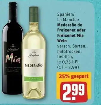 REWE Center Mederaño de Freixenet oder Freixenet mia Wein Angebot