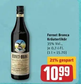 REWE Center Fernet Branca Kräuterlikör Angebot