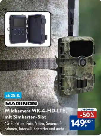 Aldi Süd MAGINON Wildkamera WK-4-HD-LTE, mit Simkarten-Slot Angebot