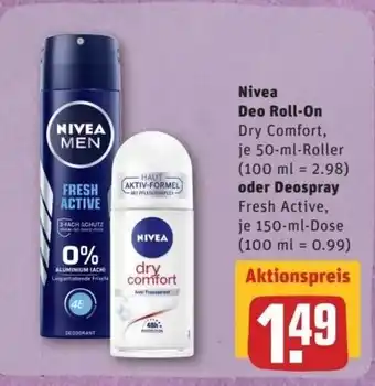 REWE Center Nivea Deo Roll on oder Discovery Angebot