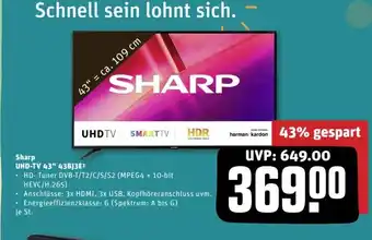 REWE Center Sharp UHD TV 43" 43B Angebot