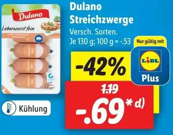 Lidl Dulano Streichzwerge 130g Angebot