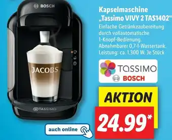 Lidl Kapselmaschine Tassimo VIVY 2 TAS1402 Angebot