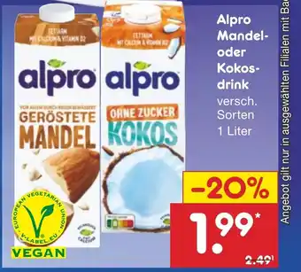 Netto Marken-Discount Alpro Mandel- oder Kokosdrink 1 l Angebot