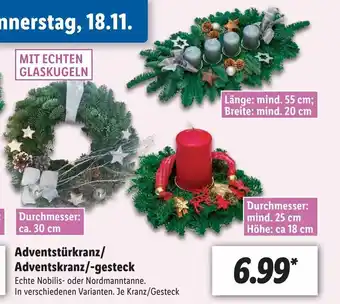 Lidl Adventsturkranz/ Adventskranz/-gesteck Angebot