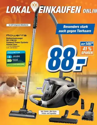 Expert Technomarkt Rowenta Bodenstaubsauger RO 3786 EA Compact Power Cyclonic Animal Care Angebot