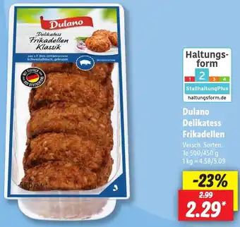 Lidl Dulano Delikatess Frikadellen 500/450 g Angebot