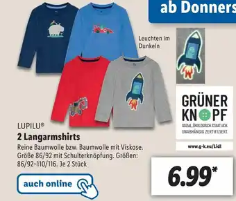 Lidl 2 Langarmshirts Angebot