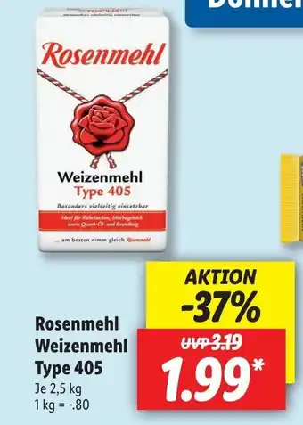 Lidl Rosenmehl Weizenmehl Type 405 Angebot