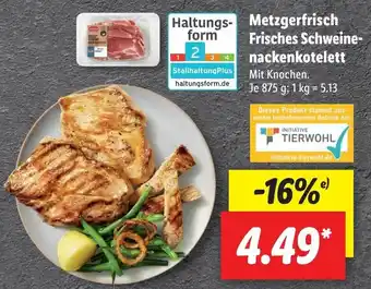 Lidl Metzgerfrisch Frisches Schweine-nackenkotelett Angebot