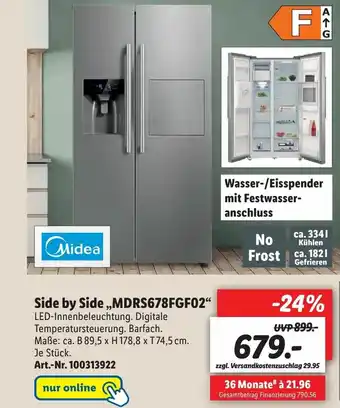 Lidl Side by side MDRS678FGF02 Angebot