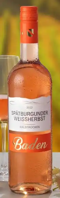 Lidl Spätburgunder Weißherbst Baden QbA, Roséwein, halbtrocken 0,75 L Angebot