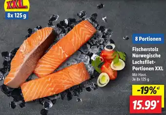 Lidl Fischerstolz Norwegische Lachsfilet Portionen XXL 8x125 g Angebot