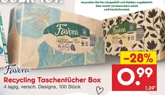 Netto Marken-Discount Favora Recycling Taschentücher Box Angebot
