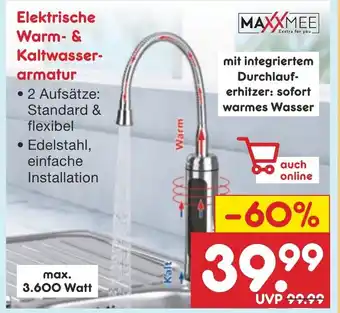 Netto Marken-Discount MAXXMEE Elektrische Warm- & Kaltwasser- armatur Angebot