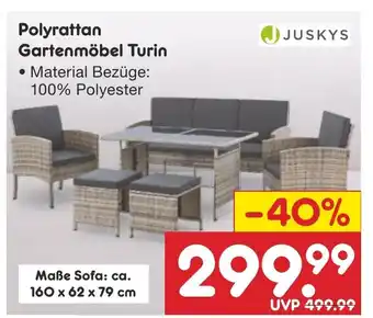 Netto Marken-Discount JUSKYS Polyrattan Gartenmöbel Turin Angebot