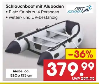 Netto Marken-Discount ART SPORT Schlauchboot mit Aluboden Angebot