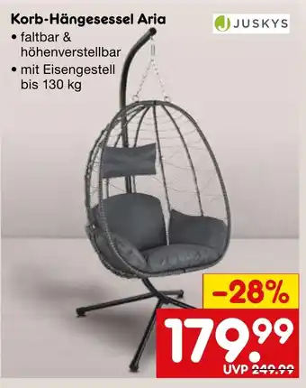 Netto Marken-Discount JUSKYS Korb-Hängesessel Aria Angebot