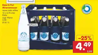 Netto Marken-Discount Ebbe & Flut Mineralwasser 12*750 ml Angebot