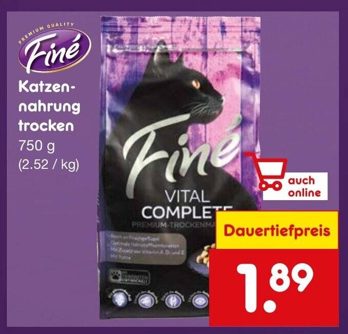 Fine Katzen- nahrung trocken 750 g Angebot bei Netto Marken-Discount