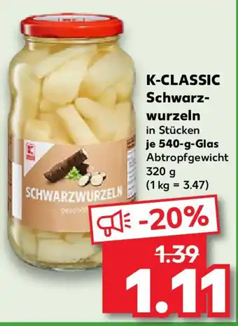 Kaufland K-CLASSIC Schwarz- wurzeln 540-g-Glas Angebot