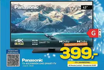 Euronics Berlet Panasonic Tx-43jxw604 Uhd Smart-tv Angebot