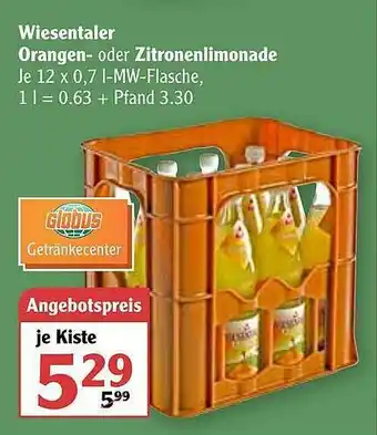 Globus Wiesentaler Orangen- Oder Zitronenlimonade Angebot