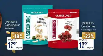 Aldi Nord Trader Joe's Cashewkerne Oder Cranberries Angebot